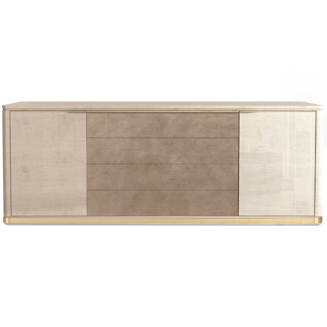 CREDENZA (Wooden top & Leather front)