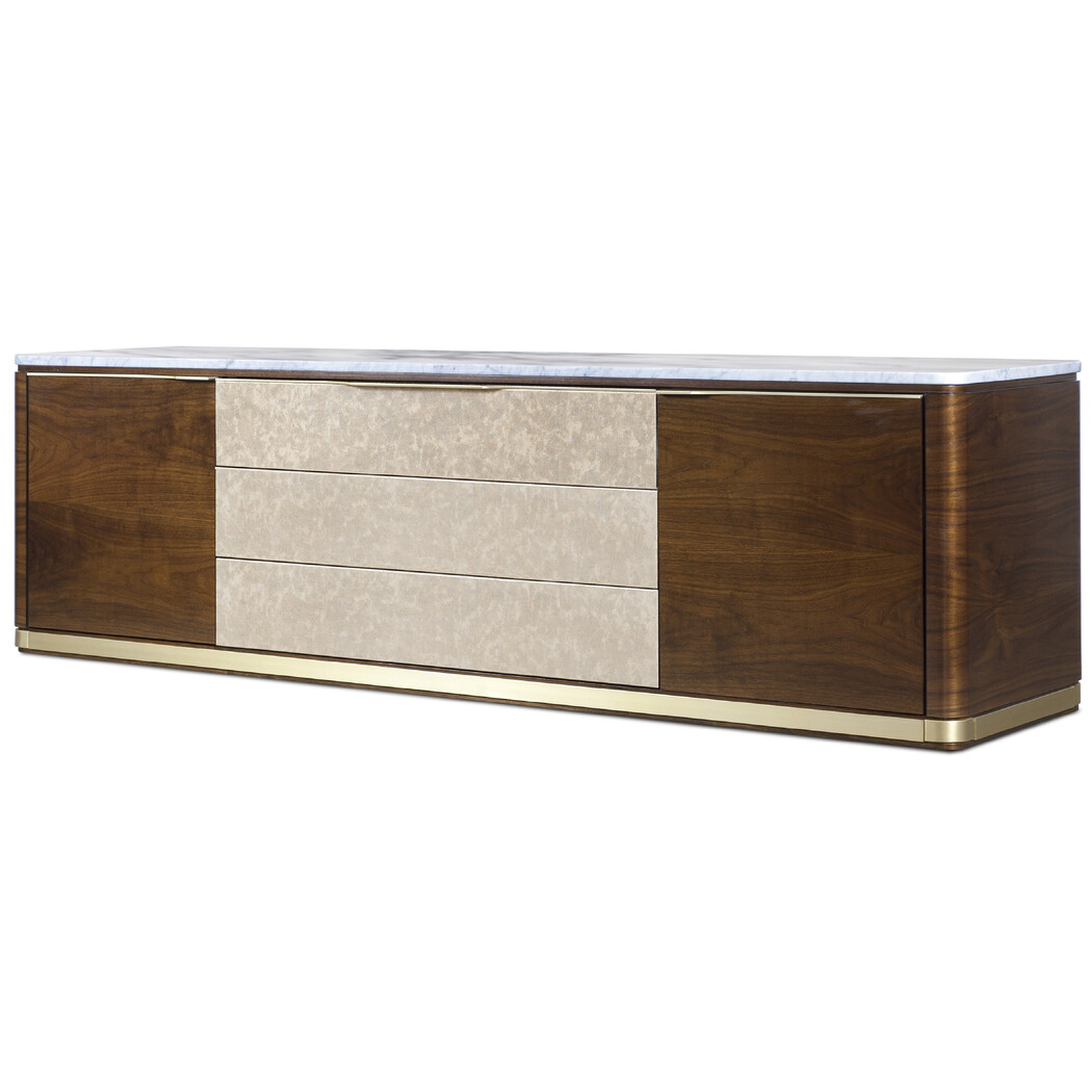 LOW CREDENZA (Marble & Leather front)